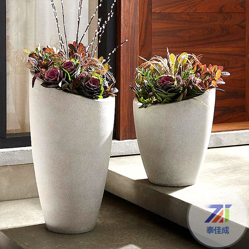 玻璃鋼組合花盆立體綠化惠州大廈戶外景觀