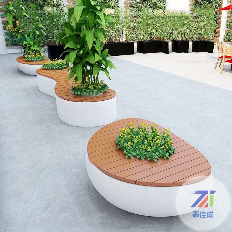 玻璃鋼樹(shù)池座椅小區(qū)公園綠化創(chuàng)意坐凳異形花池戶(hù)外景觀(guān)休閑椅定制